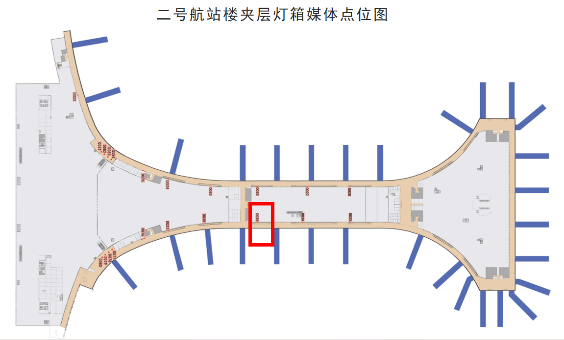 天津滨海国际机场广告-国内到达通廊灯箱8位置图